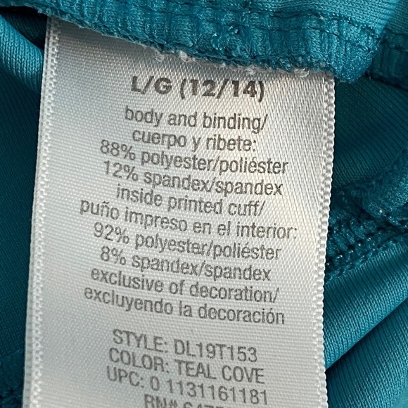 Danskin Zip Up Jacket Teal Cove Sz Large Workout Lightweight - Picture 8 of 9